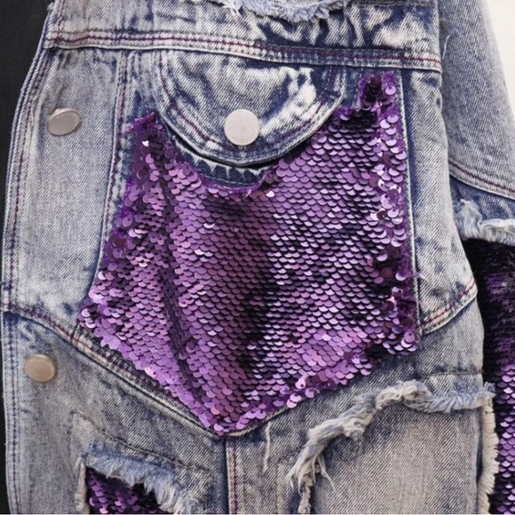 Dolls Kill Street Style Sequin Jacket - Picture 2 of 5
